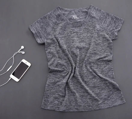 Women's Short Sleeve Gradient Sports T-Shirt for Yoga
