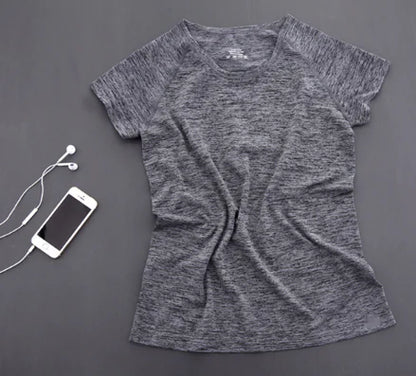 Women's Short Sleeve Gradient Sports T-Shirt for Yoga