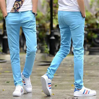 Men's Solid Color Casual Straight Trousers