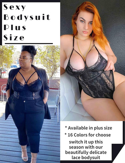 Lingerie for Women Eyelash Lace Strappy Sexy Teddy Babydoll Lingerie with Snap Crotch