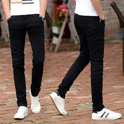 Men's Solid Color Casual Straight Trousers
