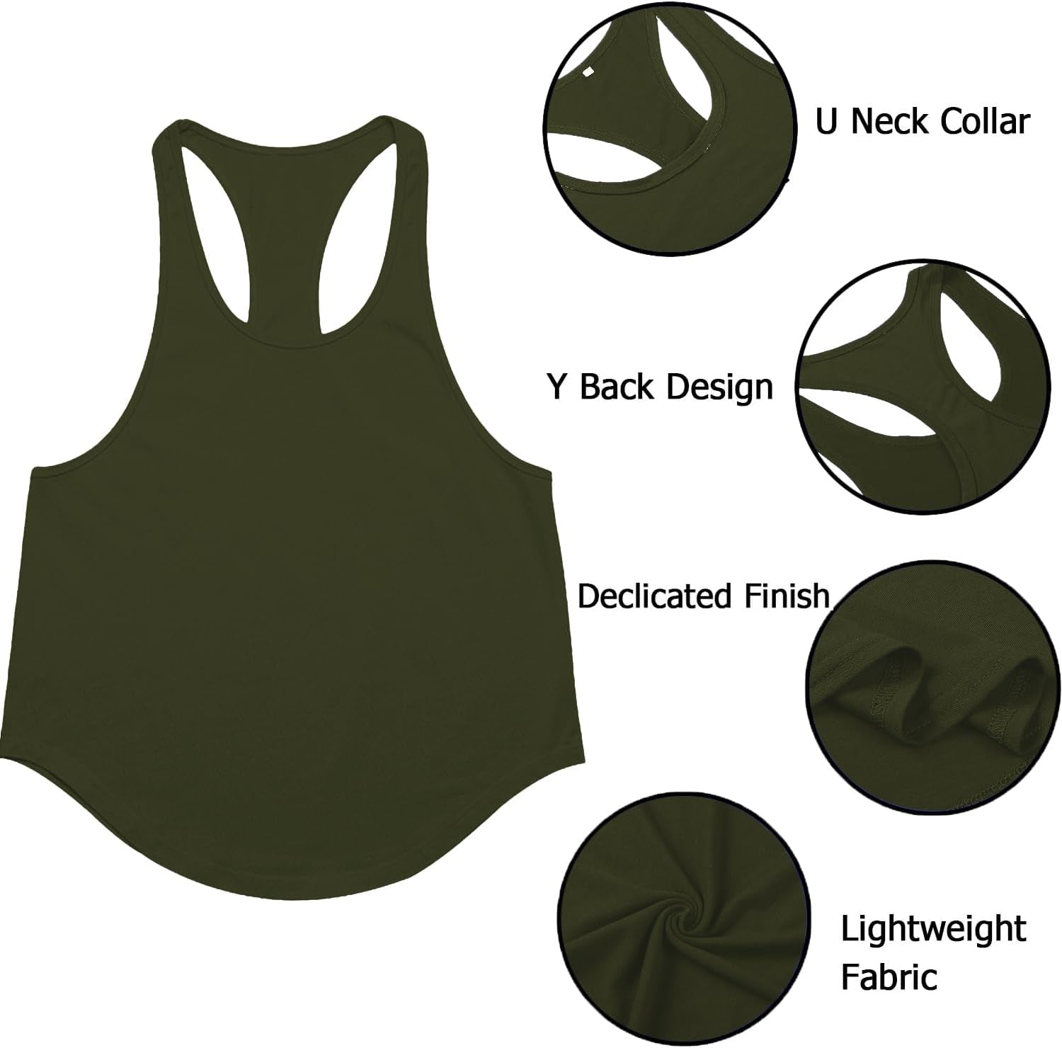 Men'S 3 Pack Gym Workout Tank Tops Y-Back Muscle Tee Stringer Bodybuilding Sleeveless T-Shirts