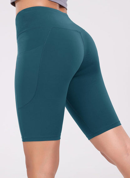 Women'S Short Yoga Side Pockets High Waist Workout Running Shorts