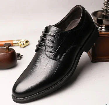 Men's Winter Business Casual Leather Shoes, Breathable