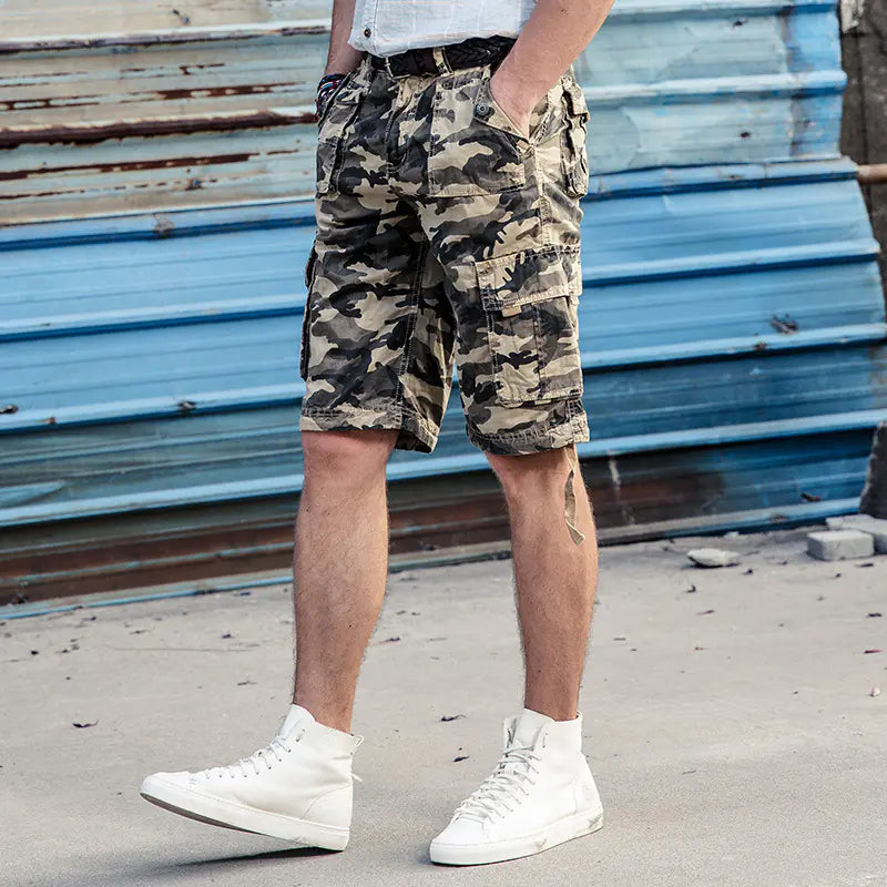 Men's Casual Cotton Shorts - Summer Camo Cargo Pants