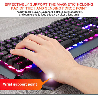 Teclado Mecánico Ergonómico con Retroiluminación RGB