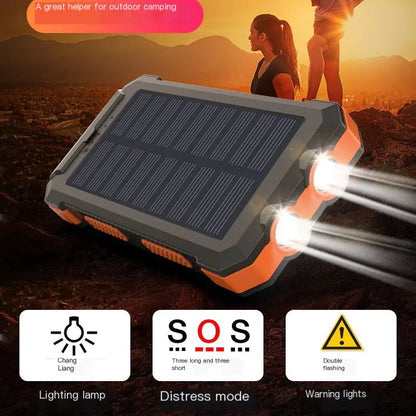Banco de Energía Solar para Exteriores con Brújula, Capacidad de 20000mAh