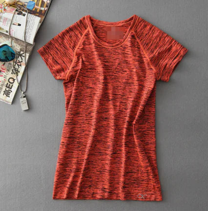 Women's Short Sleeve Gradient Sports T-Shirt for Yoga