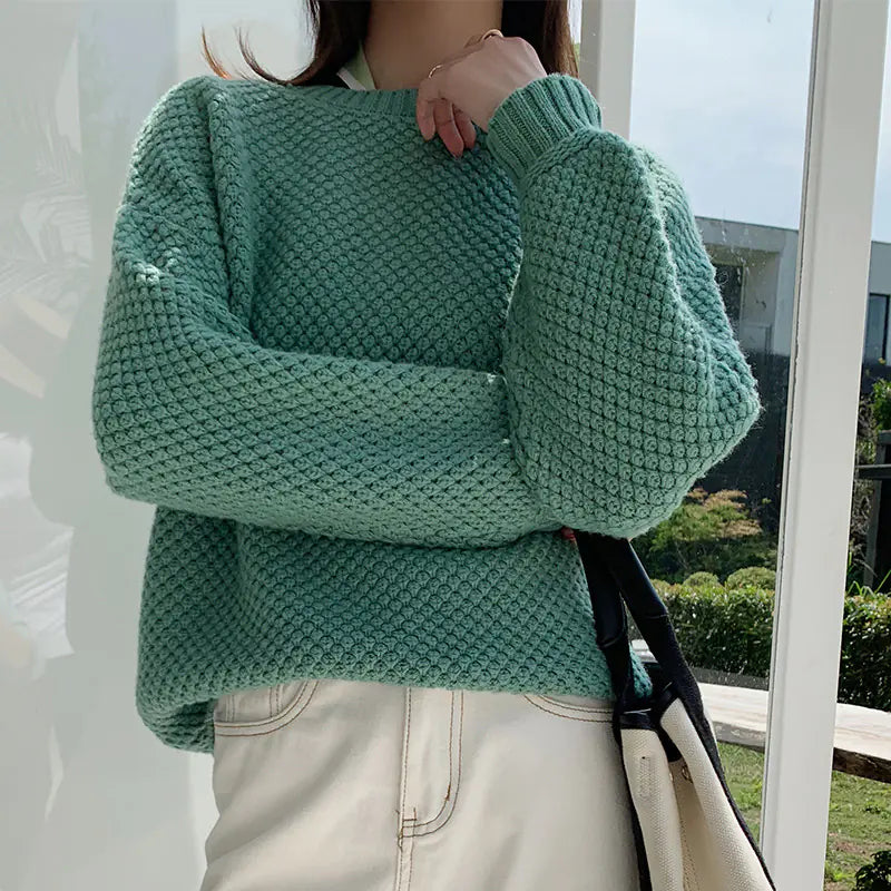 Suéter de lana grueso y acogedor para mujer (Estilo corto)