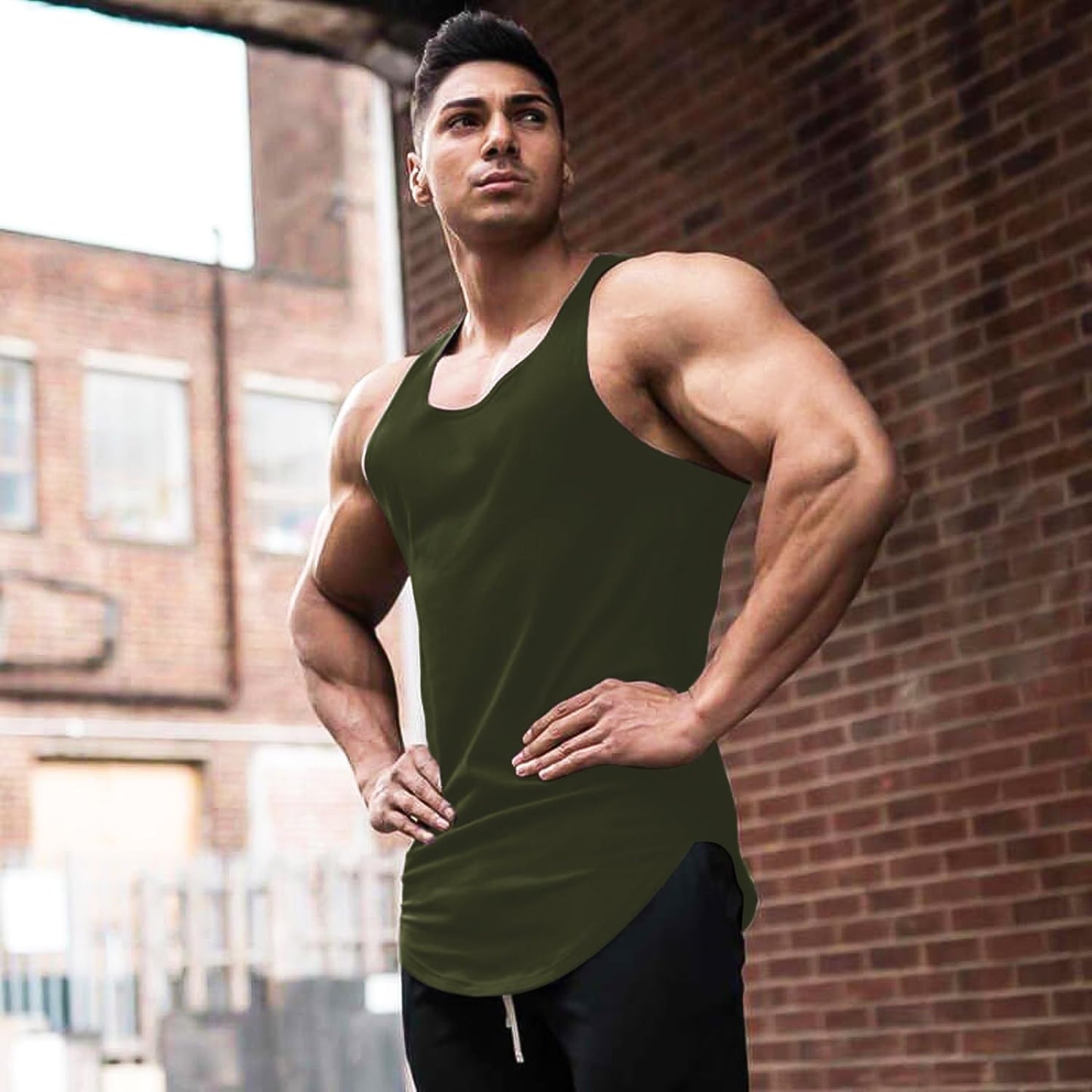 Men'S 3 Pack Gym Workout Tank Tops Y-Back Muscle Tee Stringer Bodybuilding Sleeveless T-Shirts