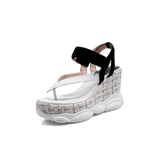 Sandalias Coloridas de Mujer con Plataforma Impermeable y Tacón Inclinado