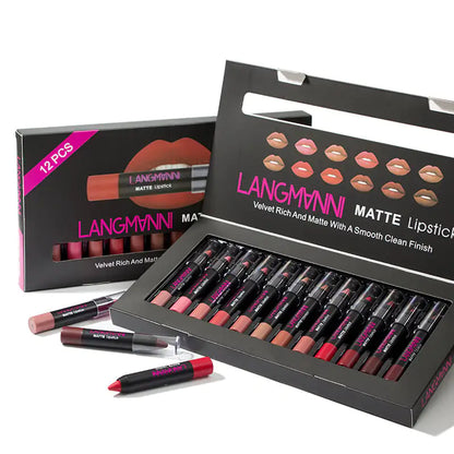 Set de Labiales Mate y Brillo No Pegajoso