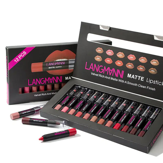 Set de Labiales Mate y Brillo No Pegajoso