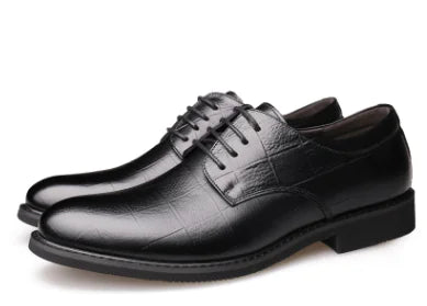 Men's Winter Business Casual Leather Shoes, Breathable