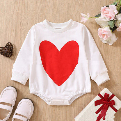 Valentine's Day Love Long-Sleeved Rompers for Babies