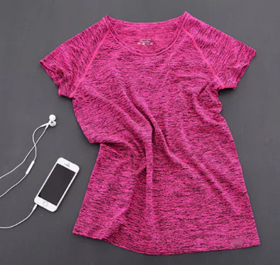 Women's Short Sleeve Gradient Sports T-Shirt for Yoga