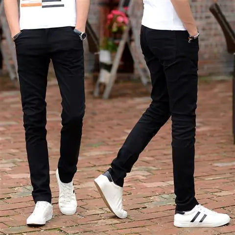 Men's Solid Color Casual Straight Trousers
