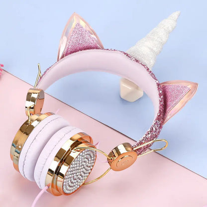 Auriculares con Cable de Dibujo de Unicornio para Niños (Regalo)