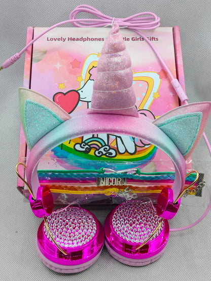 Auriculares con Cable de Dibujo de Unicornio para Niños (Regalo)