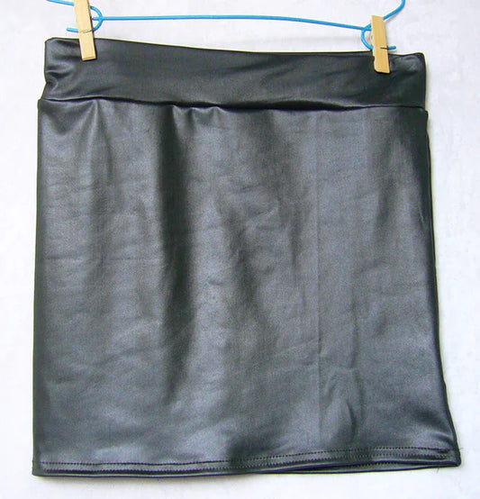 Faux Leather Bodycon Mini Skirt - Half Skirt