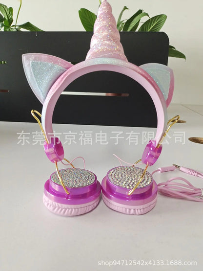 Auriculares con Cable de Dibujo de Unicornio para Niños (Regalo)